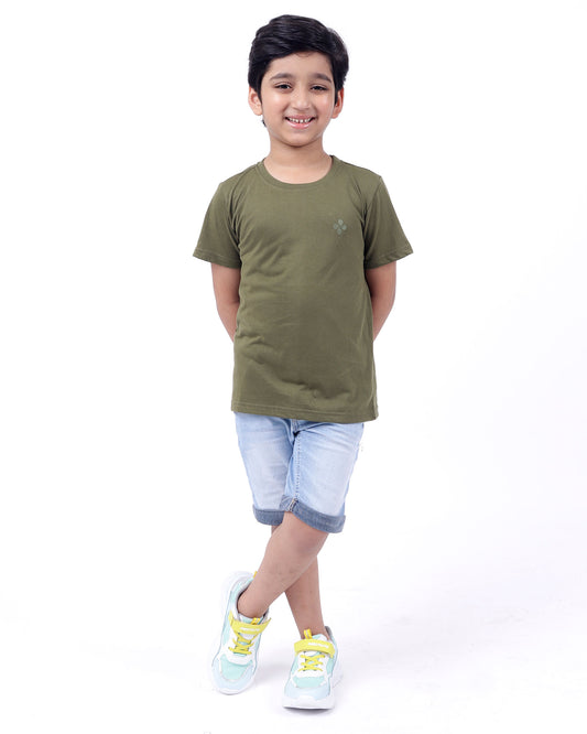 Bio washed kids round neck t-shirt